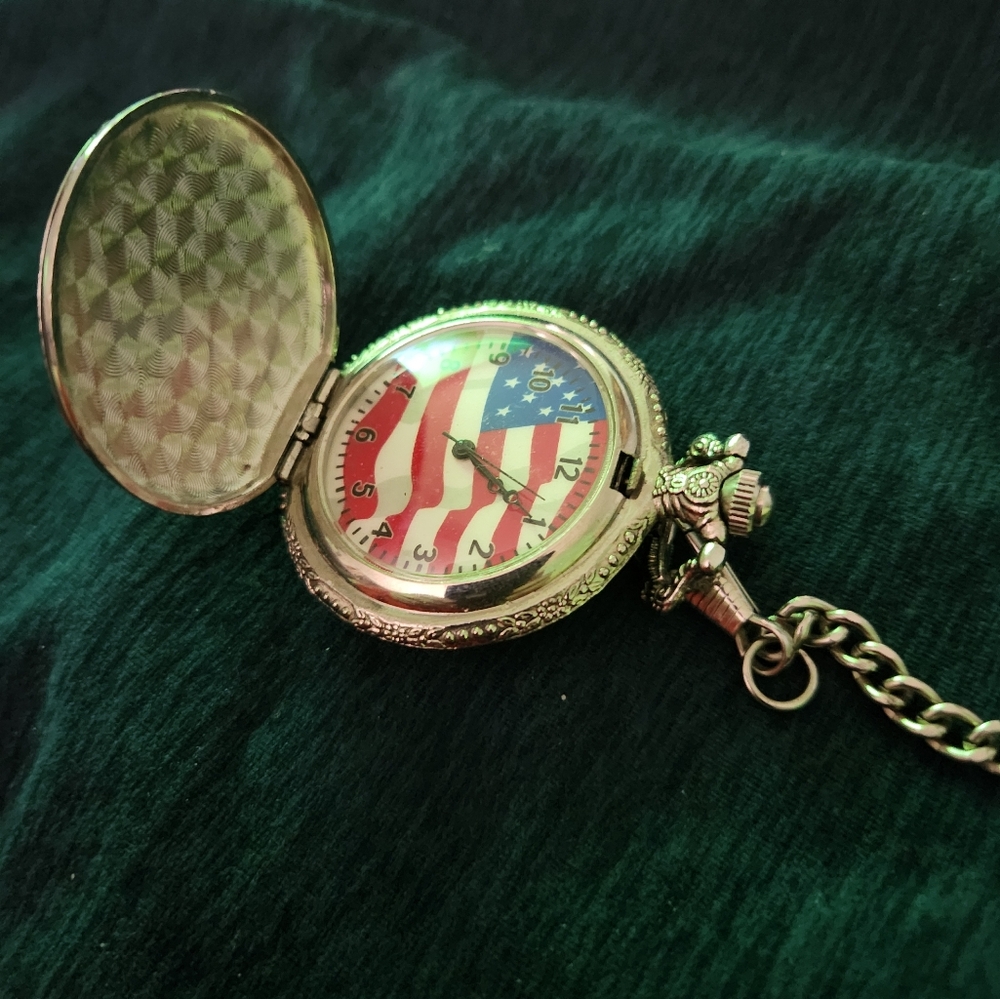 American Flag Pocket Watch